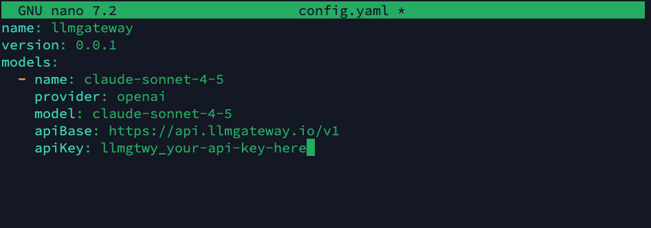 Editing config.yaml